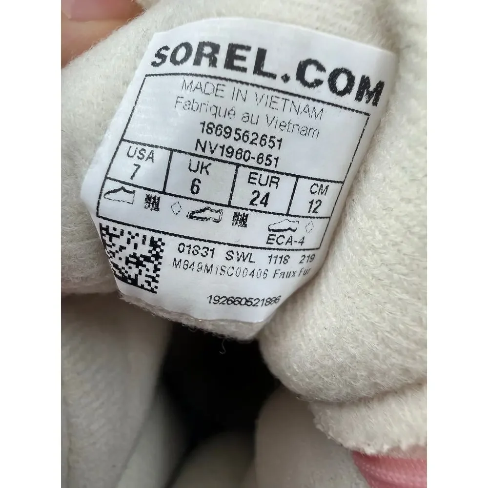 Sorel Pink Girls Toddler Winter Snow Boots‎ Waterproof Faux Fur Size 7